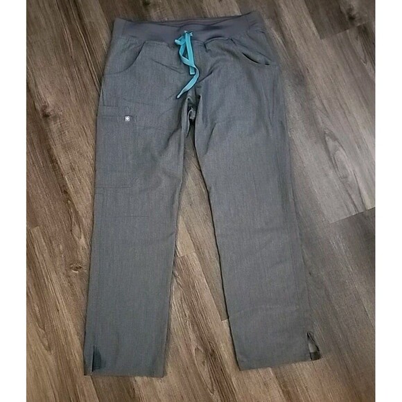 Figs Womens Scrub Pants Size Small Gray Straight Tie Front Pockets - Picture 4 of 8
